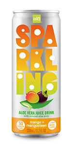 ALO Sparkling Mango & Mangosteen Carbonated Aloe Vera Juice Drink | 11.2 fl oz, Pack of 6