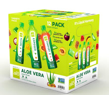 Load image into Gallery viewer, ALO Aloe Vera Juice | 16.9 fl oz, Pack of 12 | 3-Flavor Variety Pack | ALLURE, COMFORT, EXPOSED Plant-Based Drink