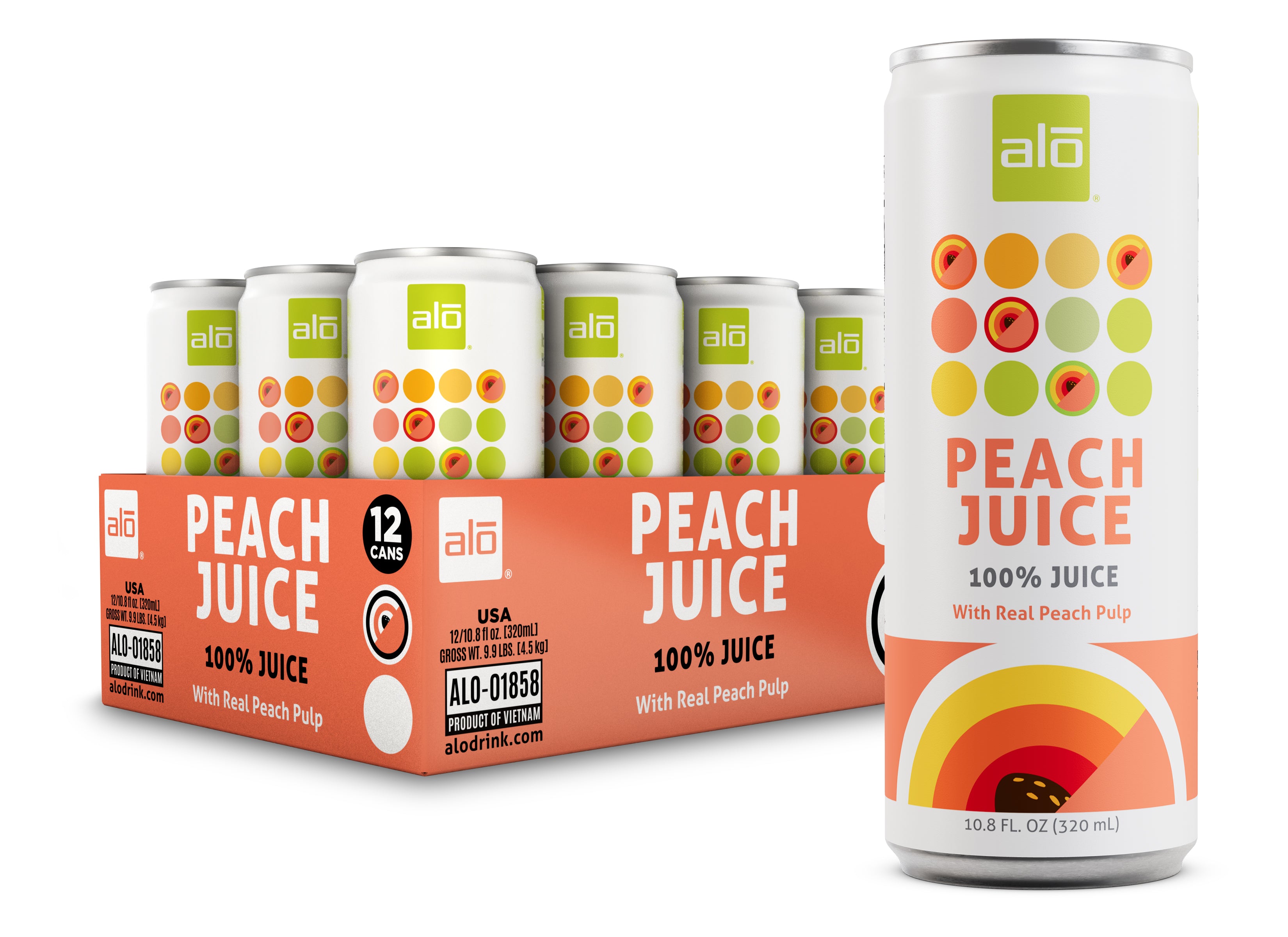 Peach Juice/ 100% JUICE/ 10.8 fl oz pack of 12 – The ALO Store