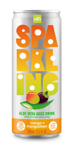 ALO Sparkling Mango & Mangosteen Carbonated Aloe Vera Juice Drink | 330ml Pack of 12